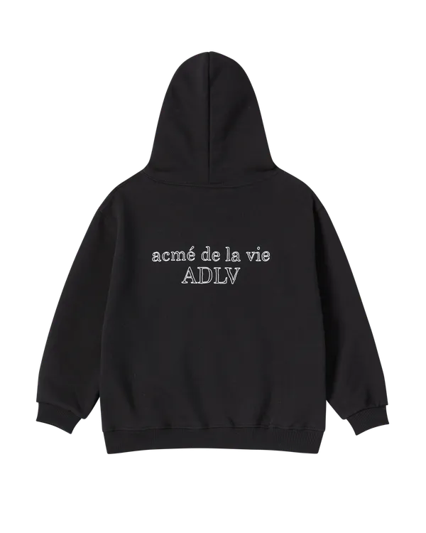 [KIDS] Áo Hoodie Border Line Basic Logo Đen