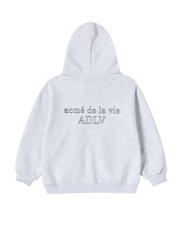 [KIDS] Áo Hoodie Border Line Basic Logo Muối tiêu