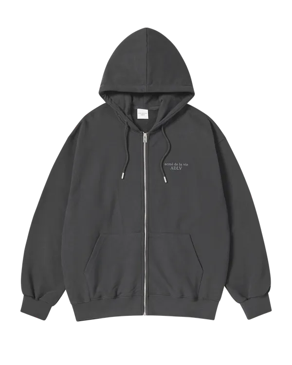 Áo Hoodie kéo khóa Basic Logo Napping Than chì