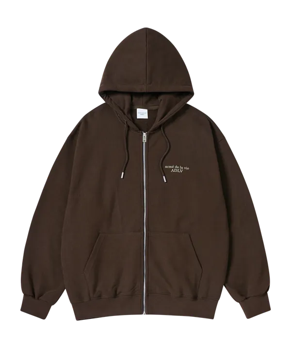 Áo Hoodie kéo khóa Basic Logo Napping Nâu