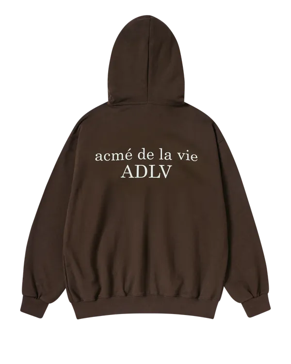 Áo Hoodie kéo khóa Basic Logo Napping Nâu