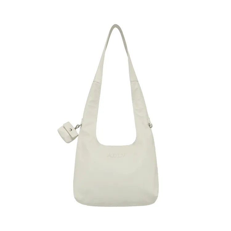 Túi Đeo Vai Vegan Leather Stick Logo Point Trắng