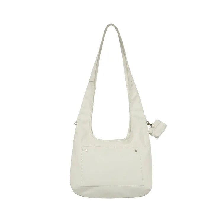 Túi Đeo Vai Vegan Leather Stick Logo Point Trắng