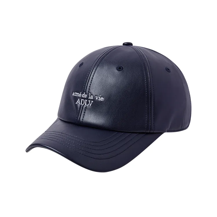 Mũ Bóng Chày Vegan Leather Xanh Navy
