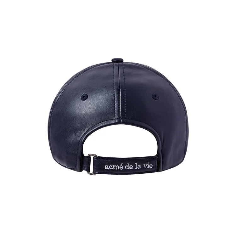 Mũ Bóng Chày Vegan Leather Xanh Navy