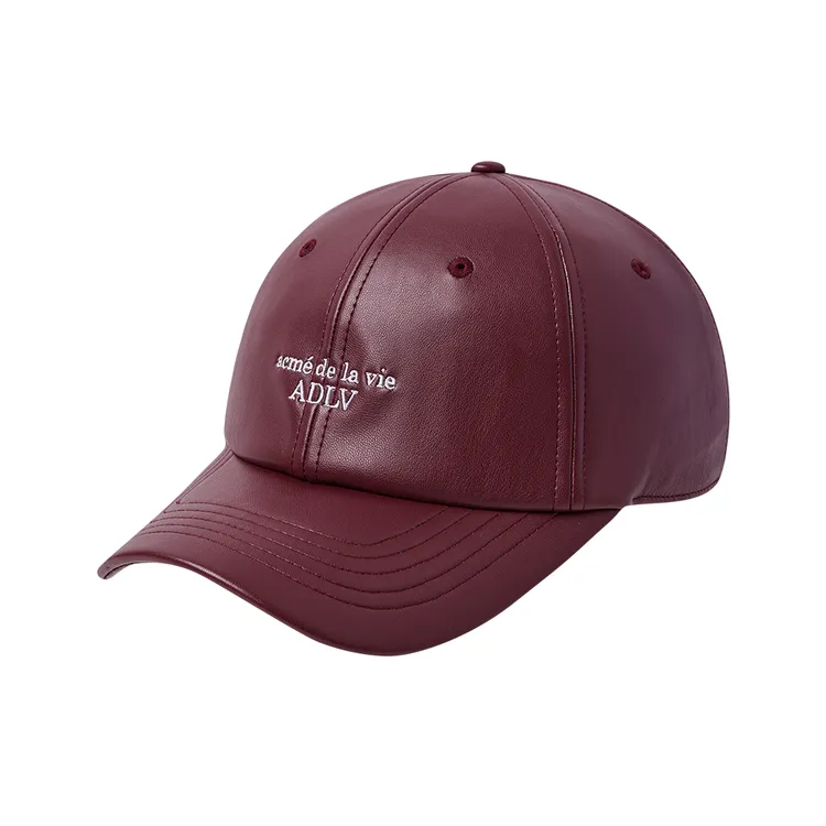 Mũ Bóng Chày Vegan Leather Đỏ