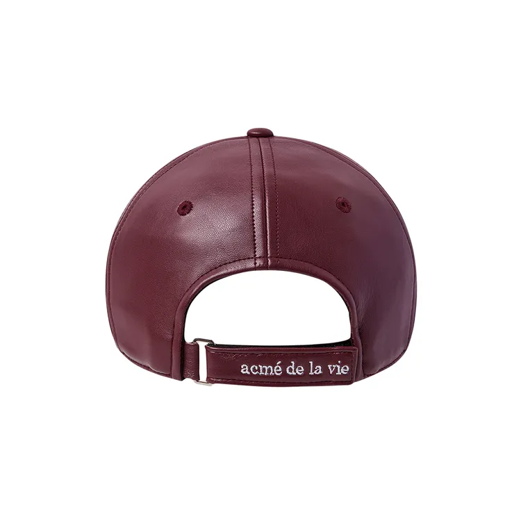 Mũ Bóng Chày Vegan Leather Đỏ