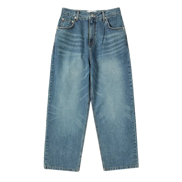 Quần Denim Set Up Wide Xanh Dương