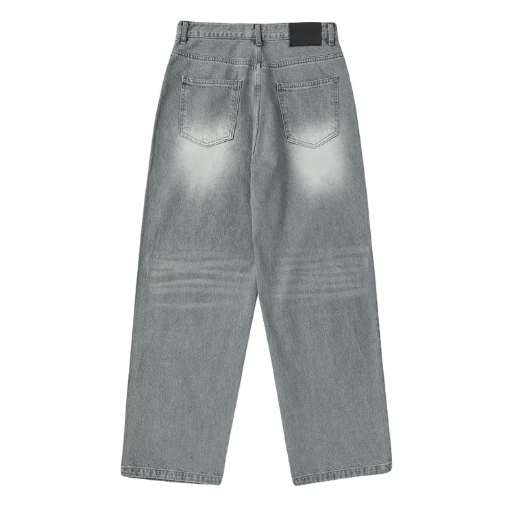 Quần Denim Set Up Wide X&aacute;m