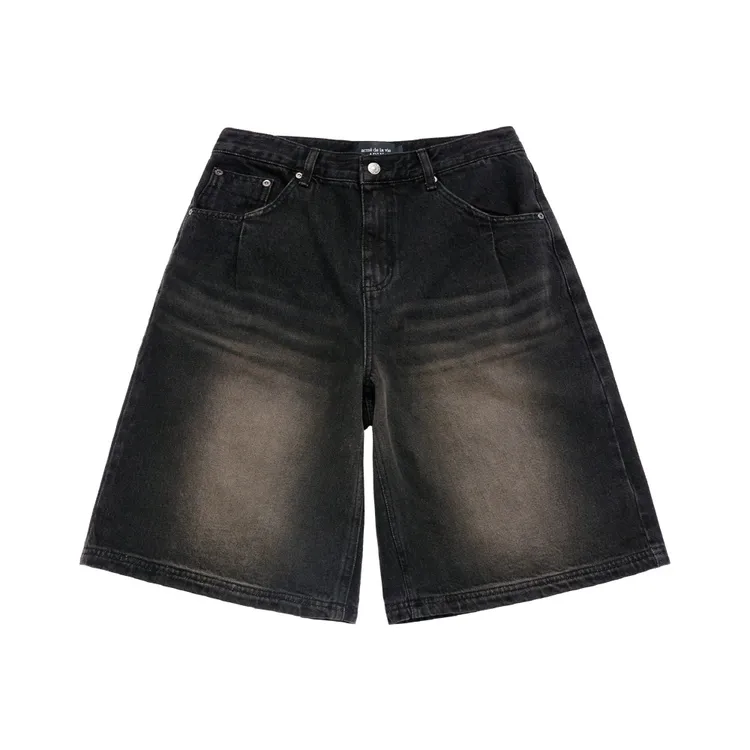 Quần Short Point Logo Pocket Đen