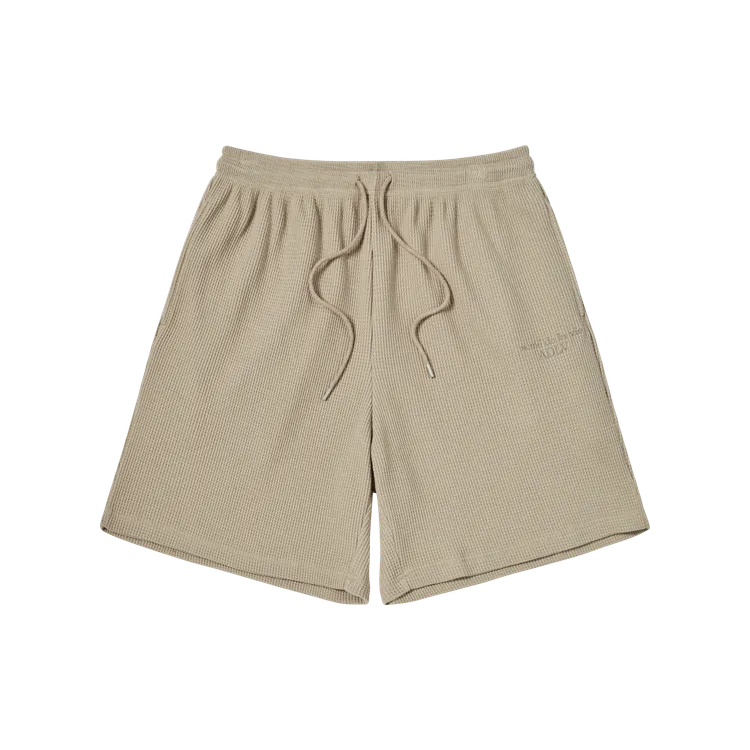 Quần Short Embo Logo Waffle Nâu Nhạt