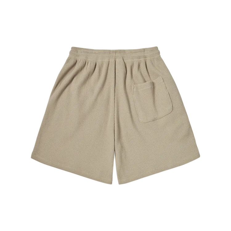Quần Short Embo Logo Waffle Nâu Nhạt
