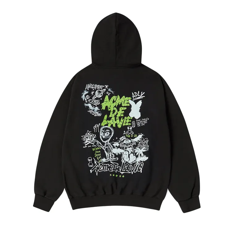 Áo Hoodie Alien Universe Đen