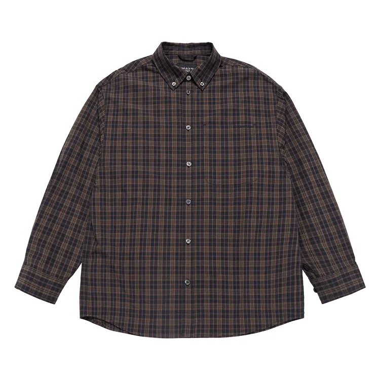 Áo Sơ Mi Logo Embo Oversize Kẻ Sọc Đen
