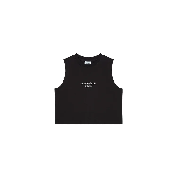 Áo Tank Top Crop Nữ Basic Logo Đen