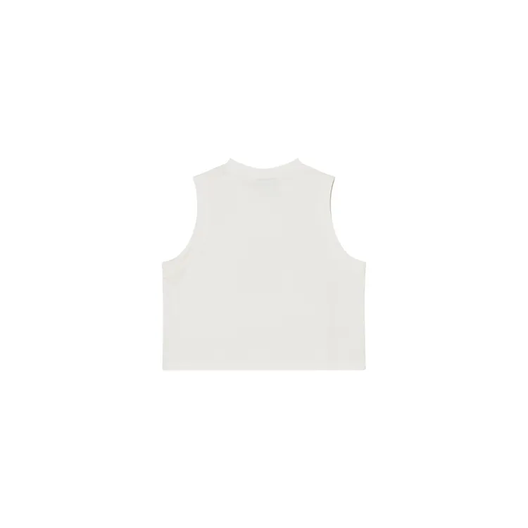 Áo Tank Top Crop Nữ Basic Logo Kem