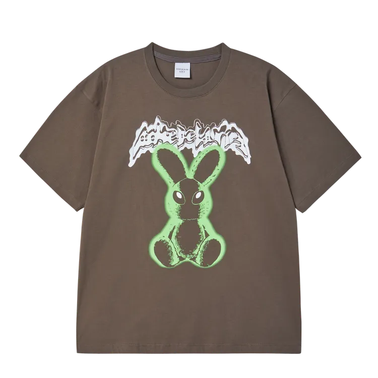 Áo Thun Neon Alien Rabbit Ca cao