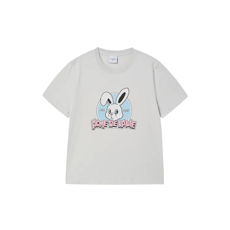 Áo Thun Nineties Retro Bunny Woman Xám Nhạt