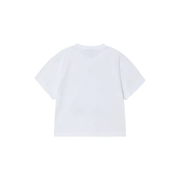 Áo Thun Round Spray Rabbit Crop Trắng