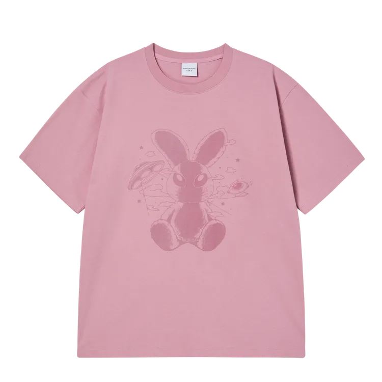 Áo Thun Solo Rabbit Alien Hồng nhạt