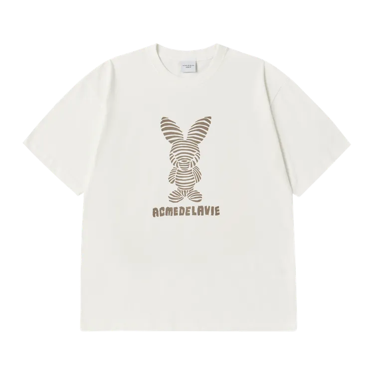 Áo Thun Stripe Rabbit Kem