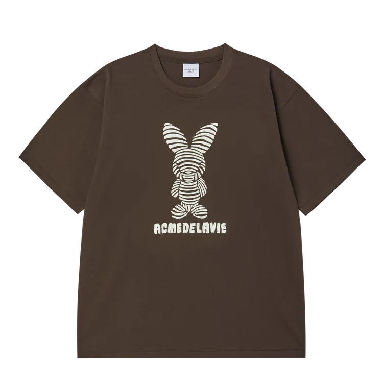 Áo Thun Stripe Rabbit Nâu đậm