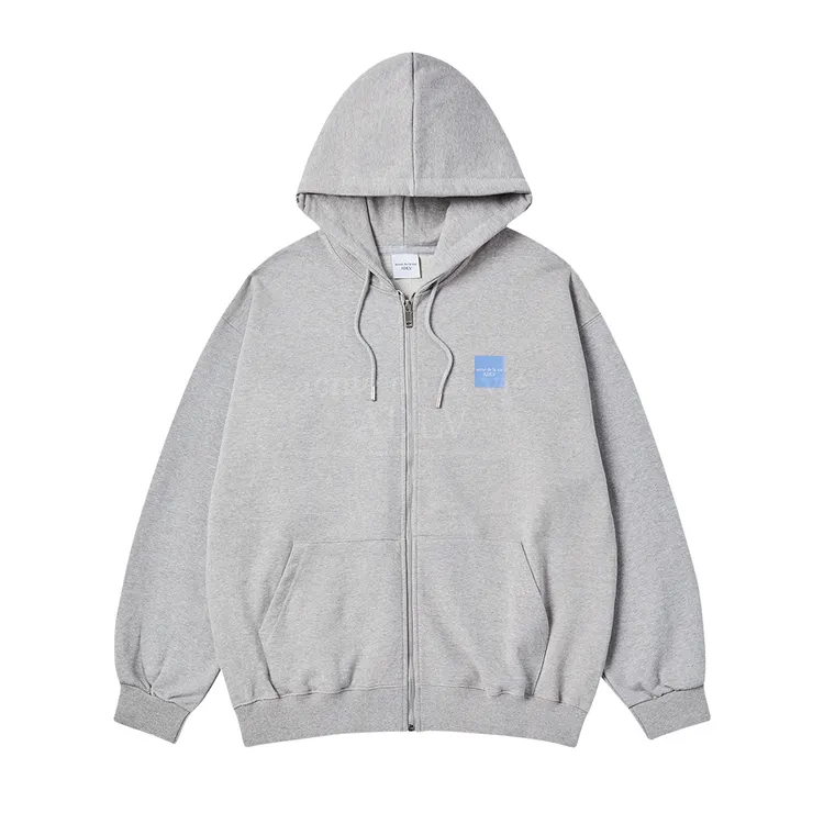 Áo Hoodie Kéo Khóa Box Basic Muối Tiêu