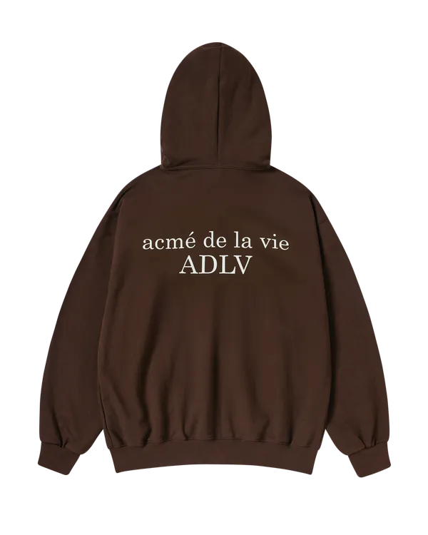 &Aacute;o hoodie BASIC LOGO NAPPING SEASON2 N&acirc;u đậm