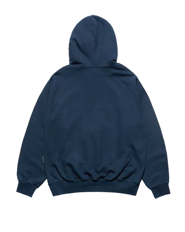&Aacute;o hoodie BIO WASHED FELT LOGO Xanh navy đậm