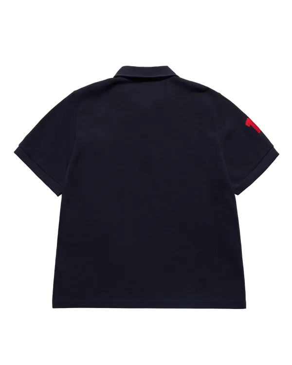 &Aacute;o thun WASHING PK COLLAR Xanh navy đậm