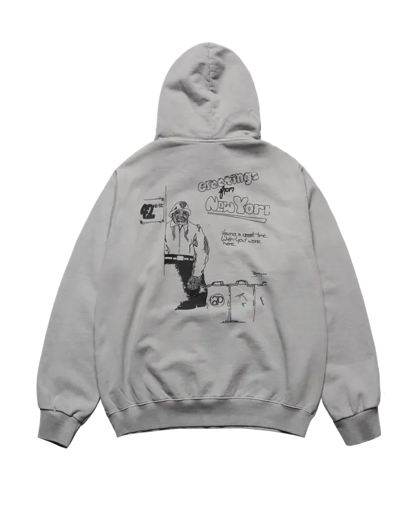 &Aacute;o hoodie JMB GREETINGS FROM NEW YORK X&aacute;m nhạt