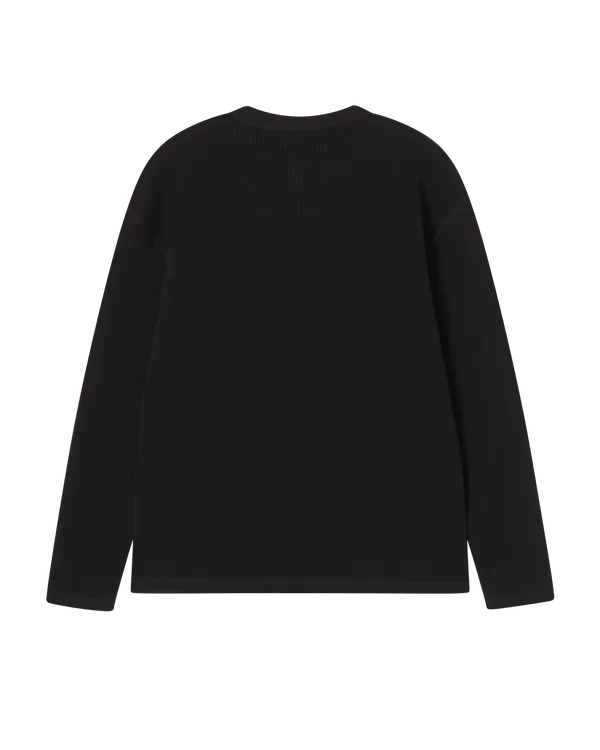 (Pre-order) &Aacute;o thun d&agrave;i tay ADLV HENLEY NECK WAFFLE Đen