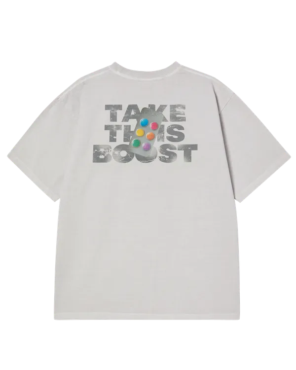 &Aacute;o thun TAKE YOUR BOOST PIGMENT X&aacute;m nhạt