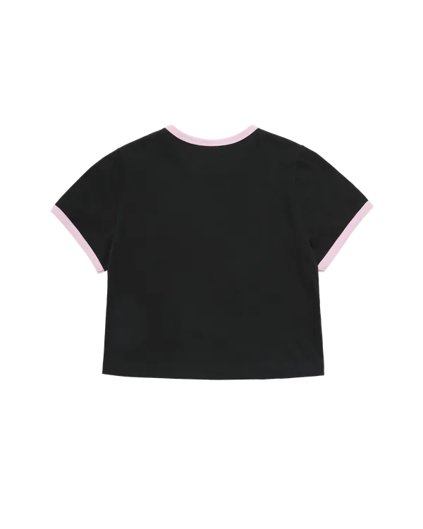 (Pre-order) &Aacute;o thun ngắn tay WOMAN AC BEAR CROP RINGER  Đen