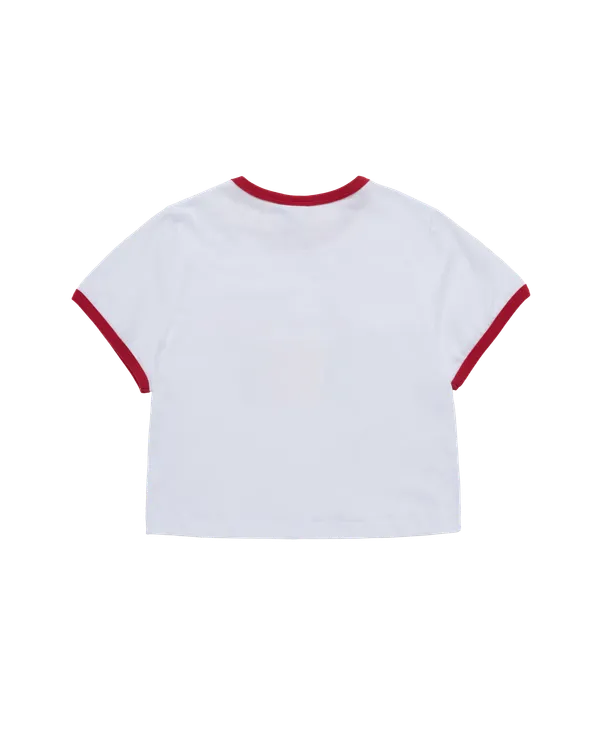 (Pre-order) &Aacute;o thun ngắn tay WOMAN AC BEAR CROP RINGER Trắng