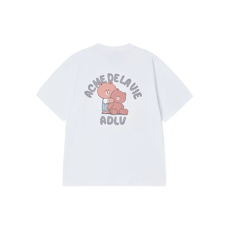 &Aacute;o thun BEAR DOLL HUG BROWN LINE FRIENDS Trắng