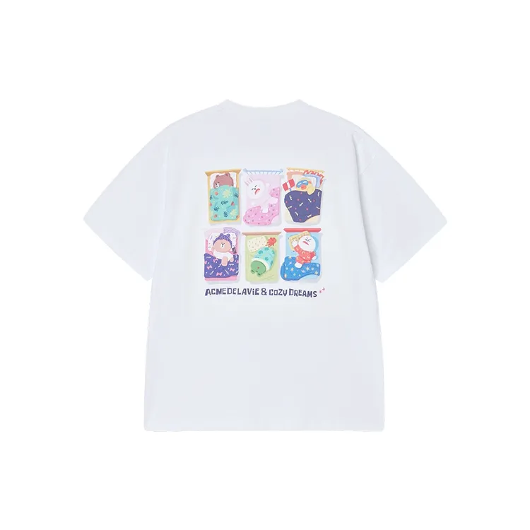 &Aacute;o thun SLEEPING LINE FRIENDS Trắng