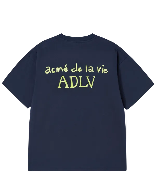 &Aacute;o thun  CURSIVE LOGO Xanh navy đậm