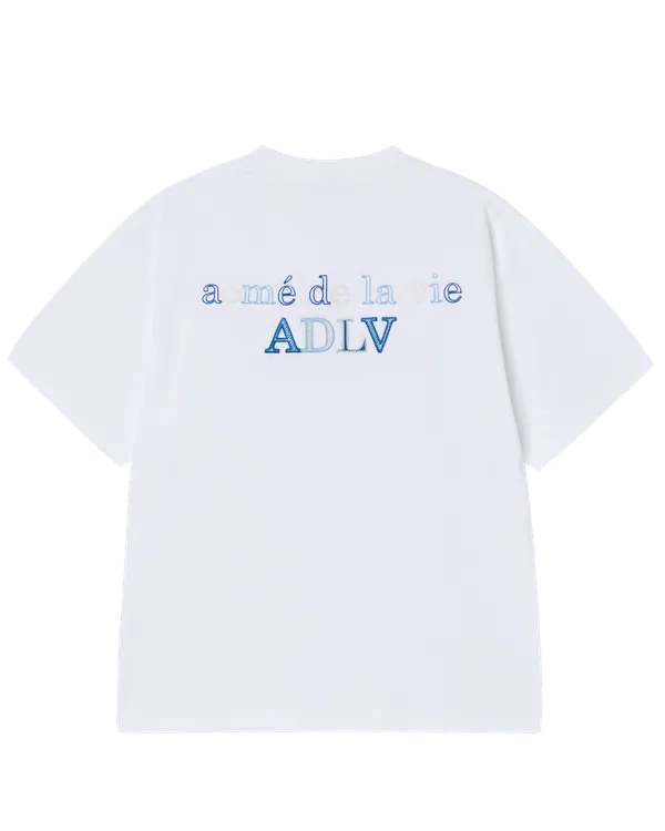 &Aacute;o thun TRIPLE CHAIN EMBO BASIC LOGO Trắng