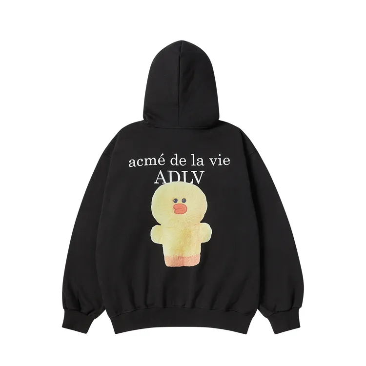 &Aacute;o hoodie BASIC LOGO WITH LINE FRIENDS Đen