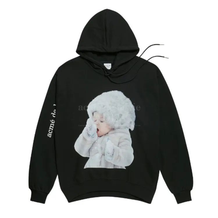 Áo Hoodie ADLV Baby Face Snow Đen