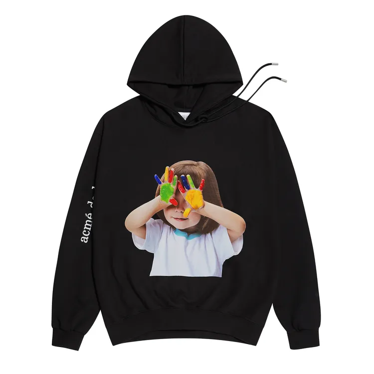 Áo Hoodie Baby Face Colorful Hands Đen