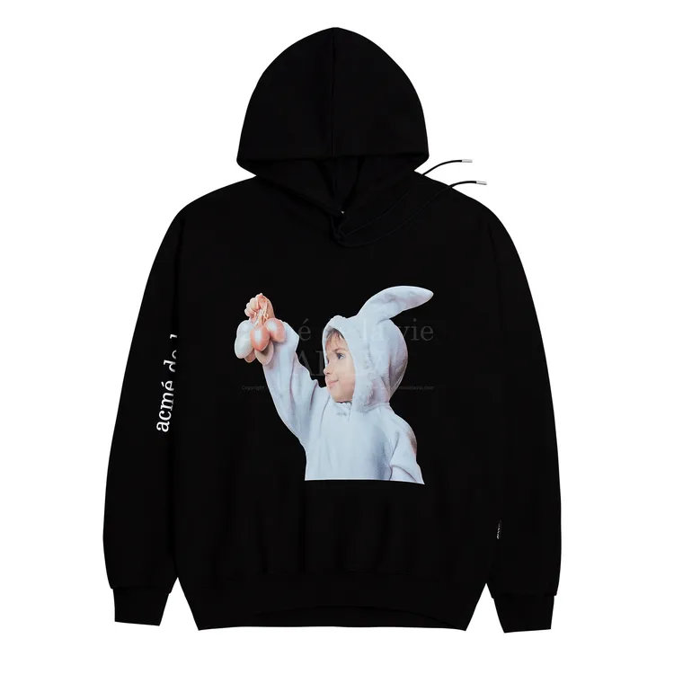 Áo Hoodie Baby Face Rabbit Đen