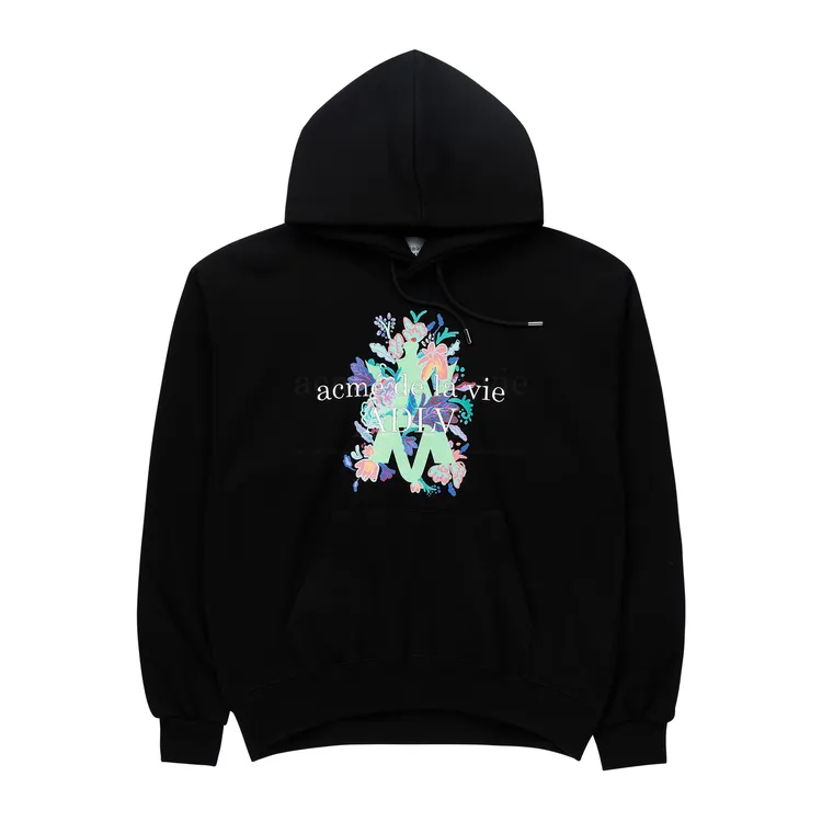 Áo Hoodie Logo Emblem Flower Essential Đen