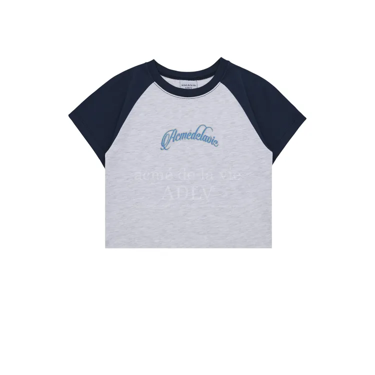 Áo Thun ADLV Crop Twinkle Script Logo Navy