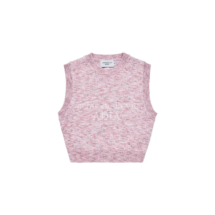 Áo Vest Len Symbol Logo Multi Color Crop Hồng