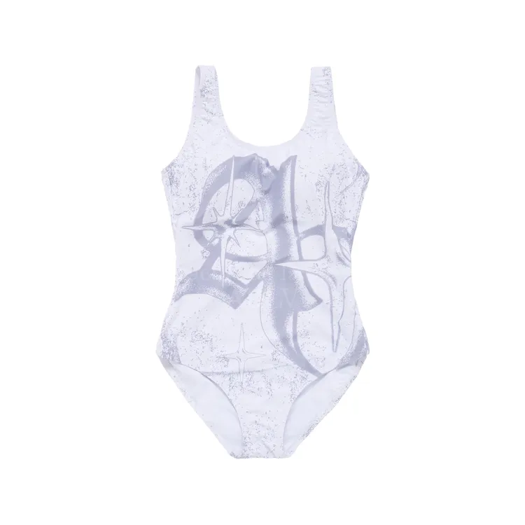 Bộ bơi Symbol Full Printing Monokini Trắng