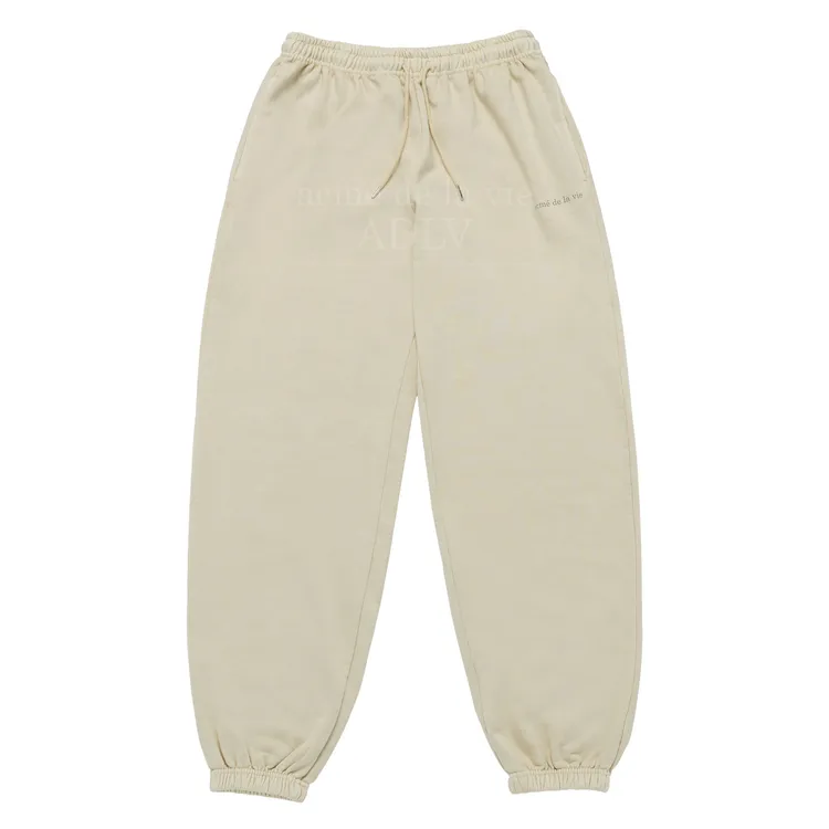 Quần Nỉ Basic Logo Pigment Washing Trắng Ngà