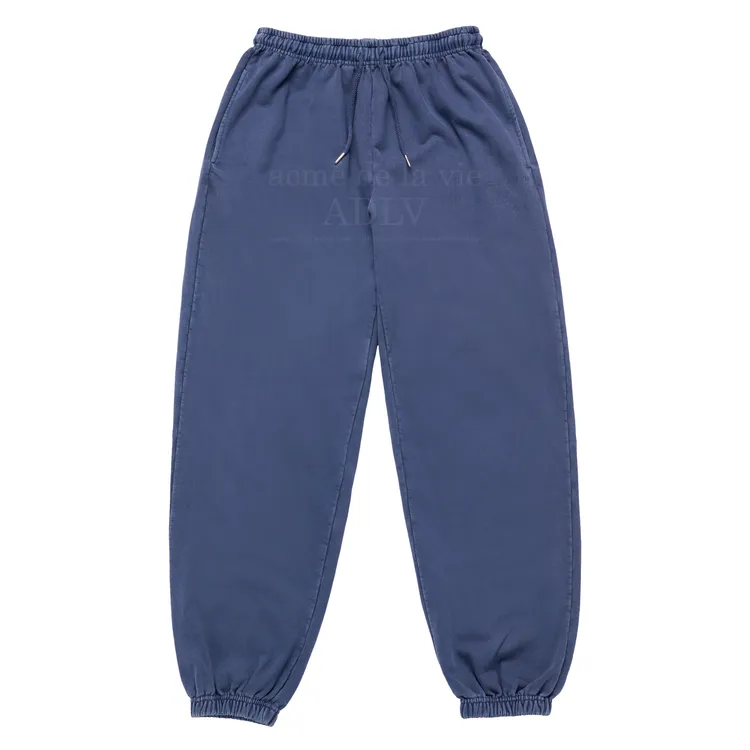 Quần Nỉ Basic Logo Pigment Washing Xanh Navy