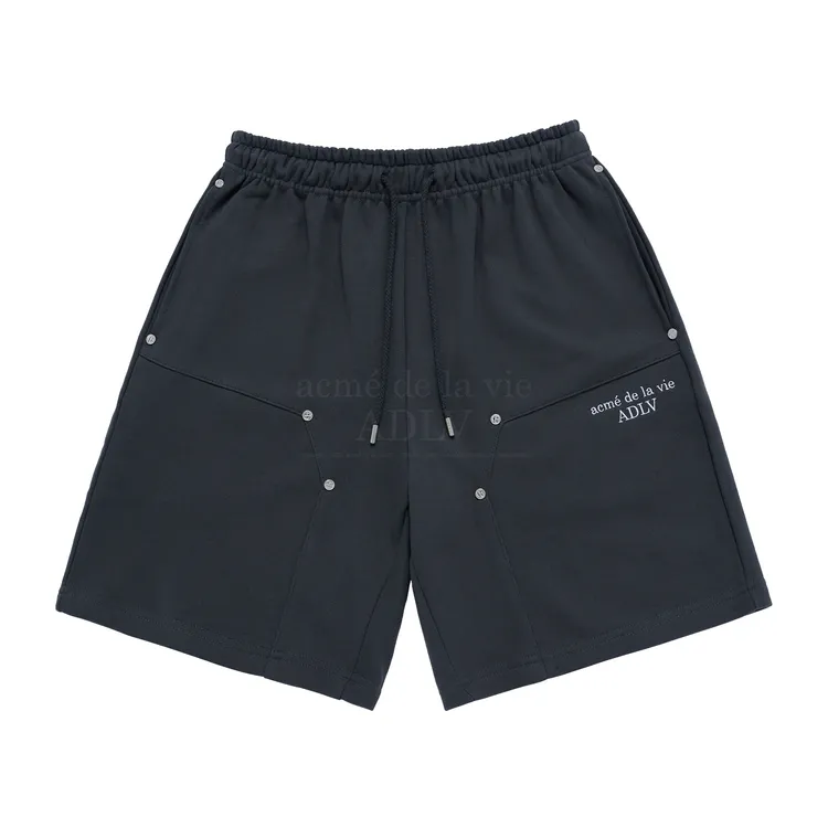 Quần Short Basic Logo Needlework Than Chì